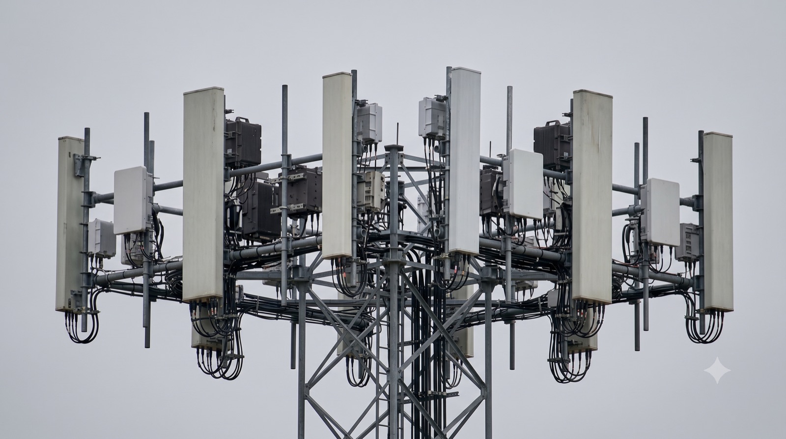 5G/LTE sector antenna radios on a Sapphire PCN tower