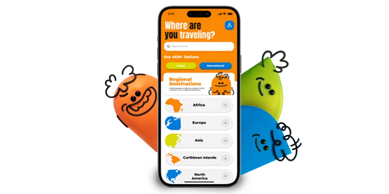 Navimo eSIM activation on smartphone